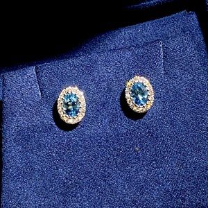 Aquamarine & Diamond earrings